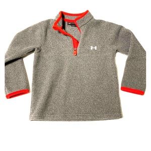 Under Armour half zip fleece, 3T grey/red accent